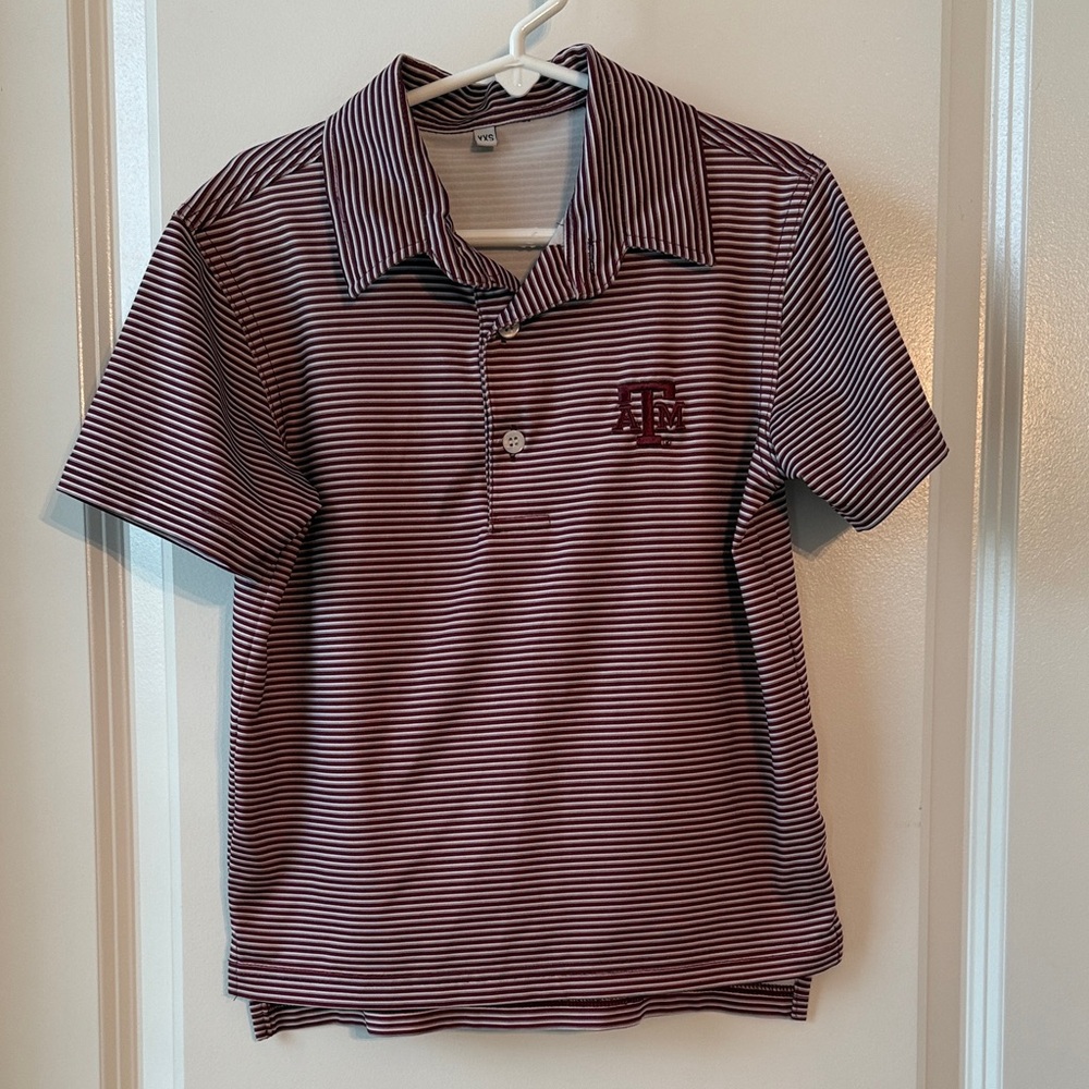 Texas A&M Classic Striped Kids Polo Shirt